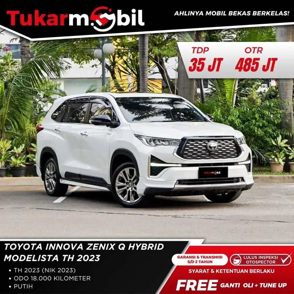 [BERGARANSI] TOYOTA INNOVA ZENIX Q HYBRID MODELISTA TAHUN 2023 PUTIH