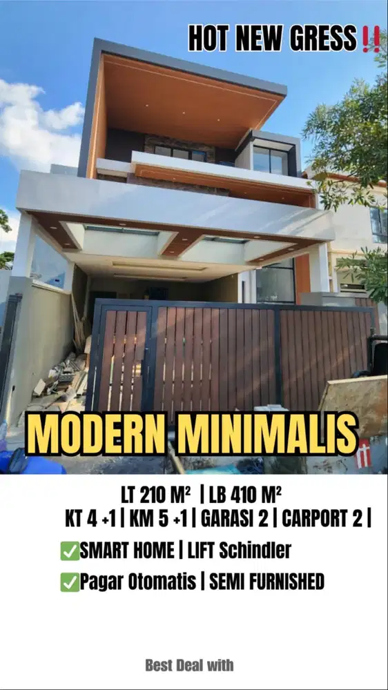 DIJUAL RUMAH NEW GRESS MODERN MINIMALIS 3 LANTAI CITRALAND UTAMA!