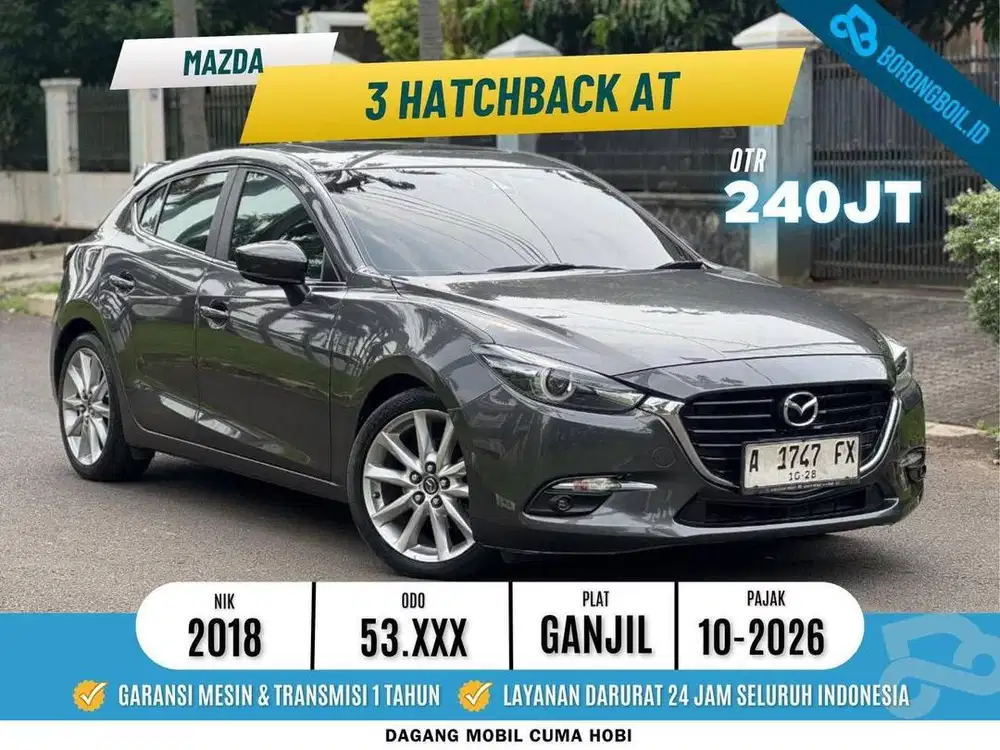 ISTIMEWA!! MAZDA 3 HATCHBACK SKYACTIV AT 2018 ABU-ABU KM LOW! 53rb