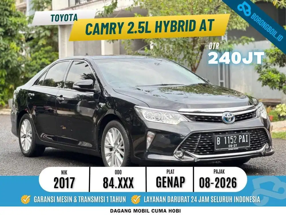 TOYOTA CAMRY V 2.5 HYBRID AT 2017 HITAM ISTIMEWA FULLSET PAJK PNJANG