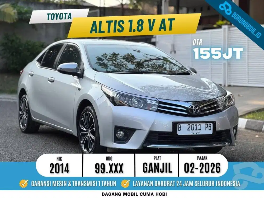 TOYOTA COROLLA ALTIS V 1.8 AT 2014 SILVER  ISTIMEWA SIAP PAKAI