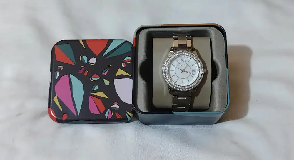 Fossil Stella ES5130 Ladies White Mother Of Pearl Dial Stainless Steel
