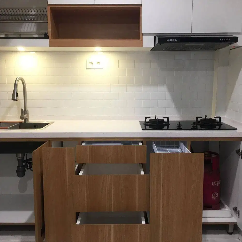 Custom Interior Kitchen Set, Backdrop TV, Lemari, Wardrobe, Kitchenset