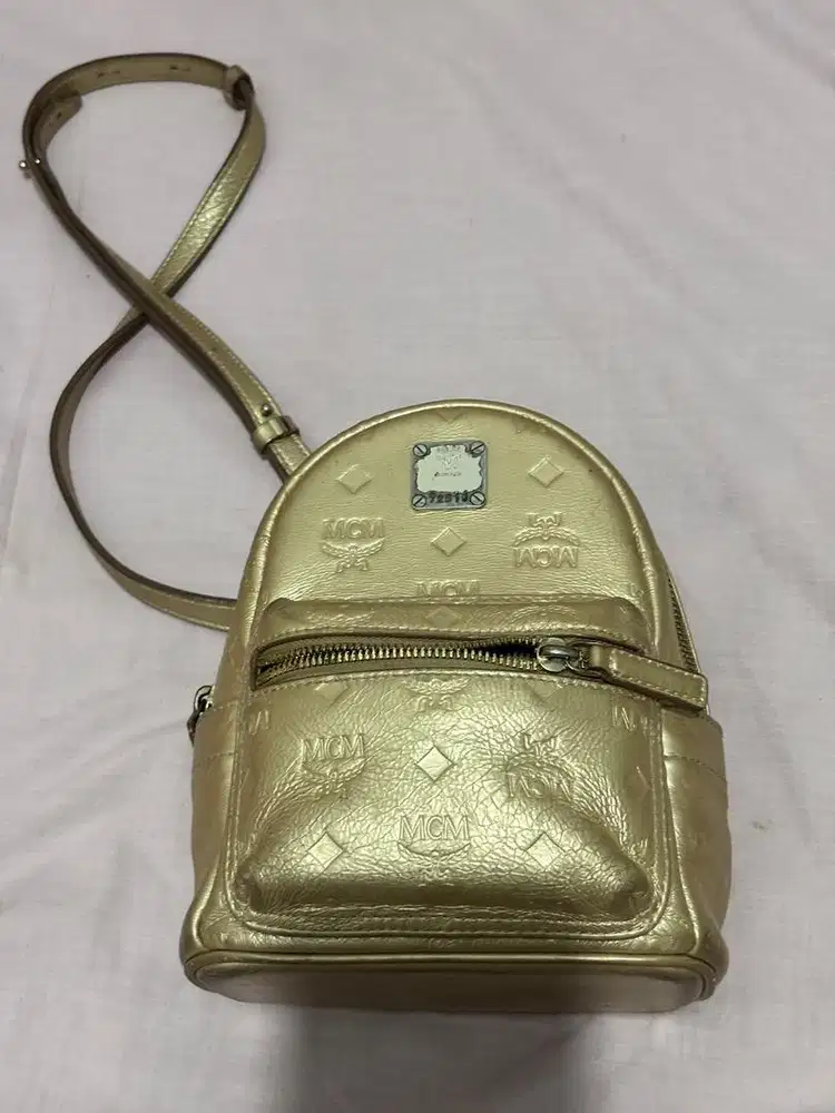 MCM Stark X-Mini Bebe boo backpack gold coated limited edition