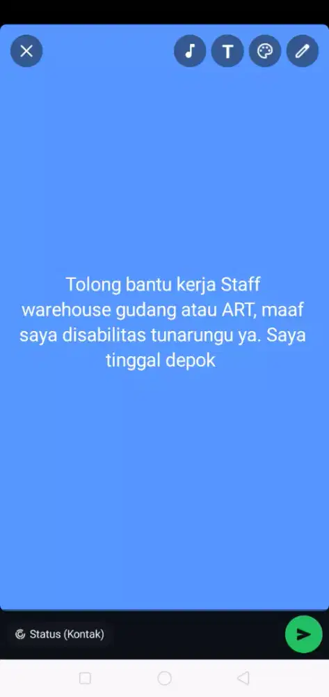 tolong bantu butuh kerja ART