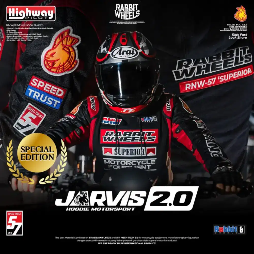 JARVIS 2.0 HOODIE RABBIT AND WHEELS ORIGINAL NEW