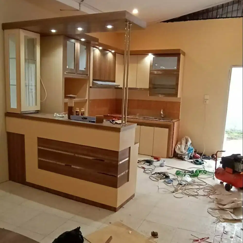 Custom Interior Kitchen Set, Backdrop TV, Lemari, Wardrobe, Kitchenset