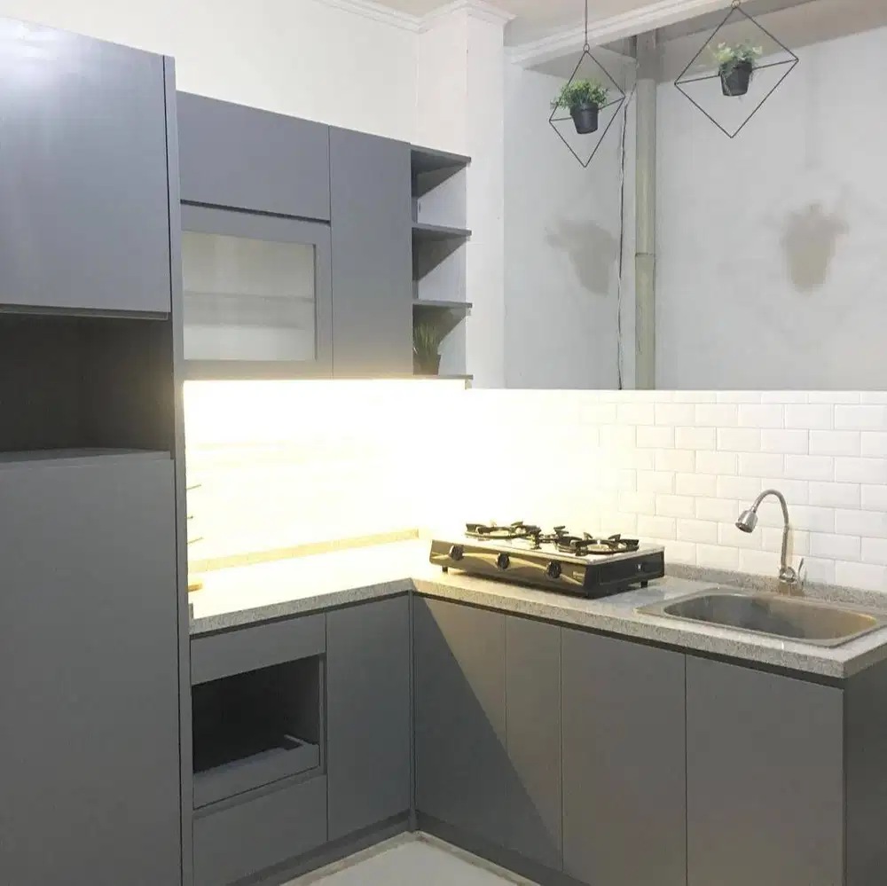 Custom Interior Kitchen Set, Backdrop TV, Lemari, Wardrobe, Kitchenset