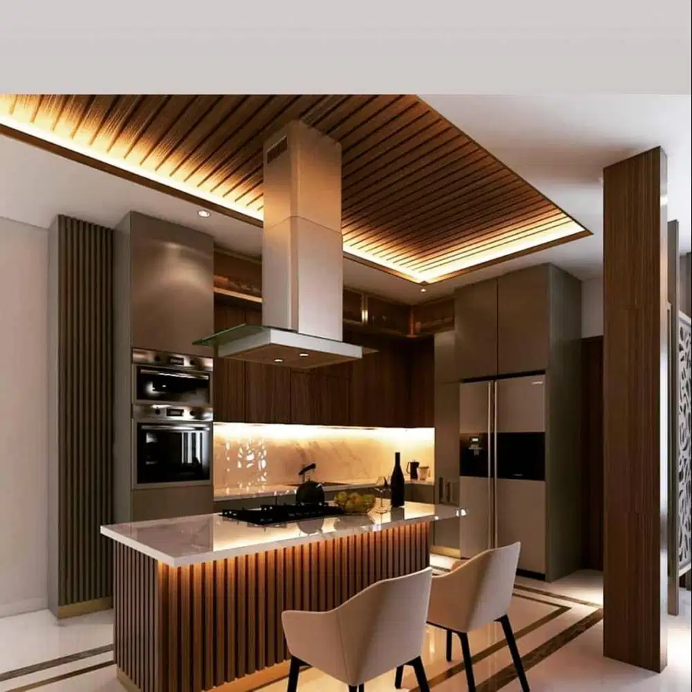 Custom Interior Kitchen Set, Backdrop TV, Lemari, Wardrobe, Kitchenset