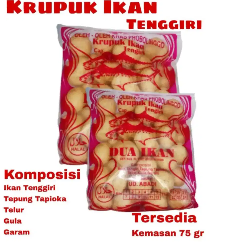 Kerupuk ikan tengiri kurleb 75gram