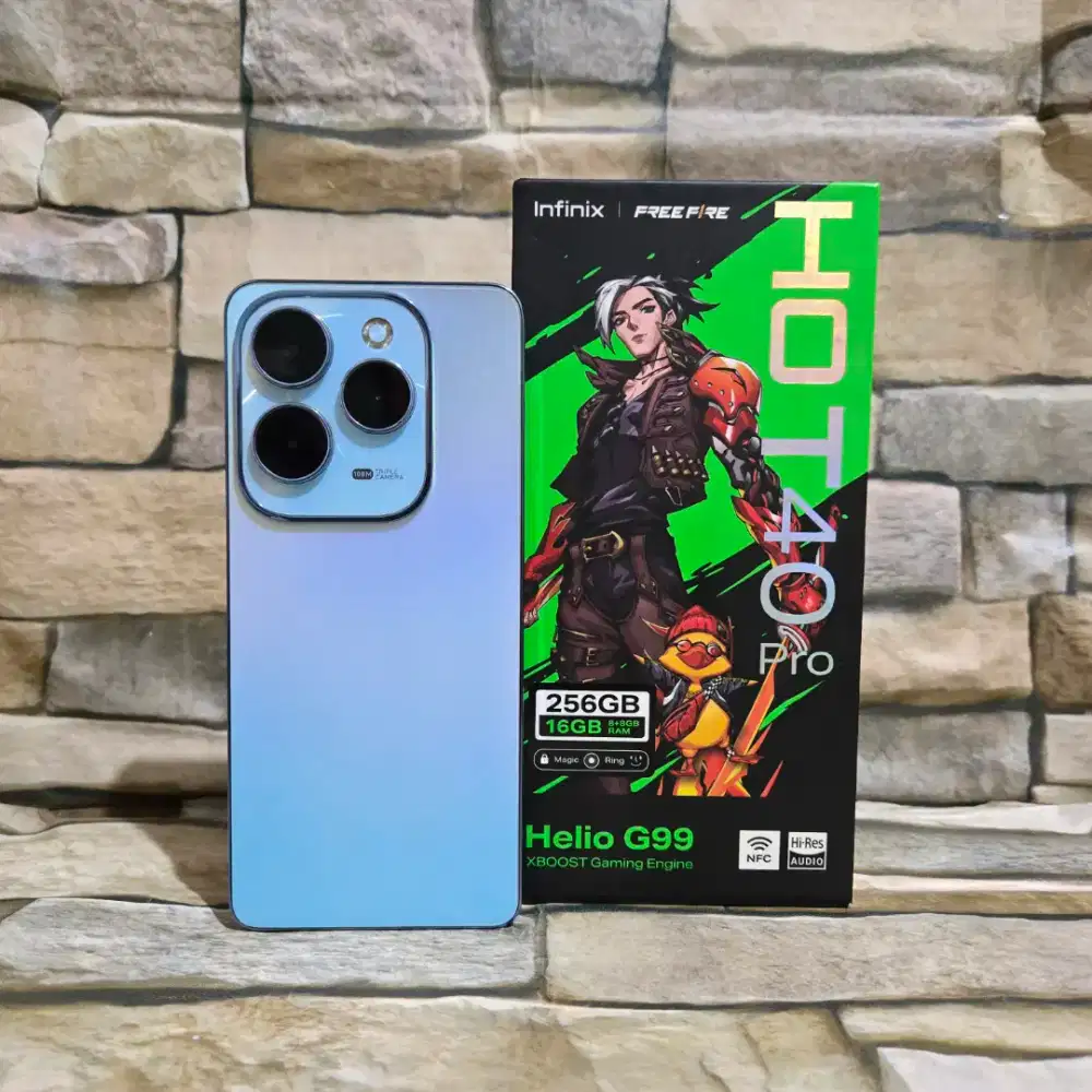 Infinix Hot 40 Pro 4G 8/256 Blue Fulset segel mulus 98%