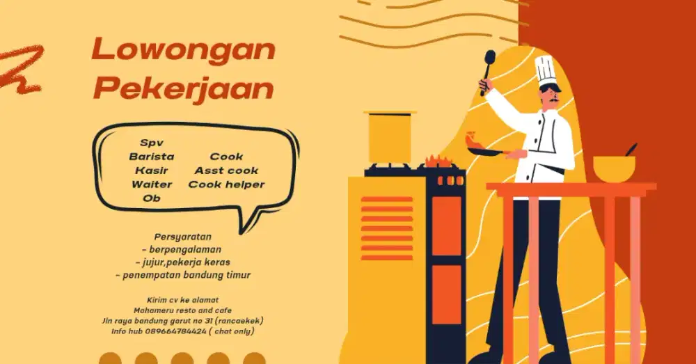 loker untuk di resto penempatan bandung timur