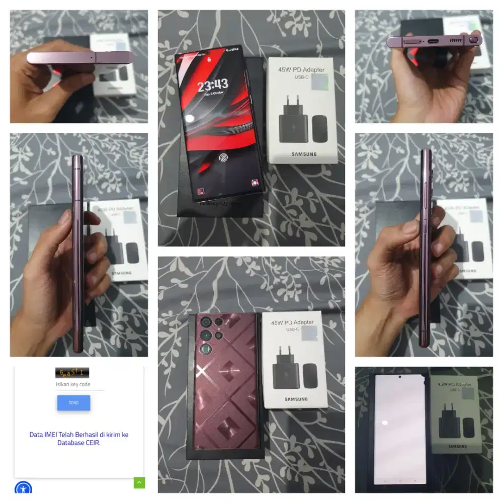 Jual cepat samsung s22 ultra 12/512 mulus