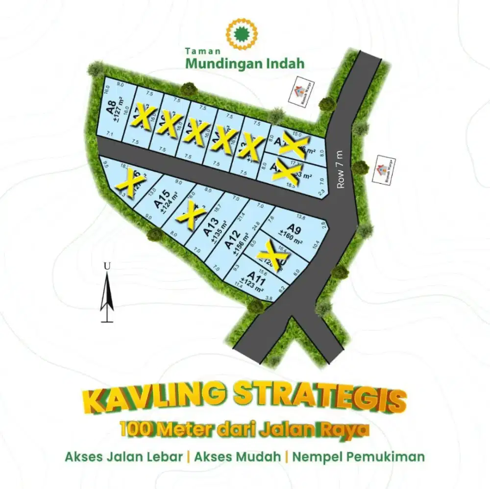 Tanah dekat jalan raya sertifikat shm