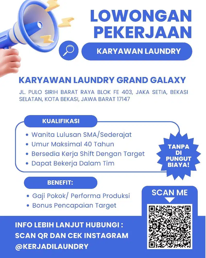 LOWONGAN WANITA (CREW LAUNDRY)