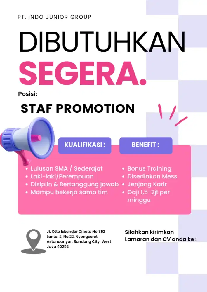 Lowongan kerja SPG & SPB
