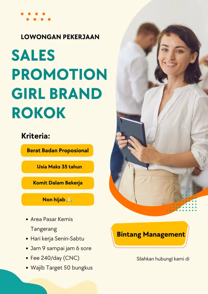 butuh SPG rokok area pasar kemis