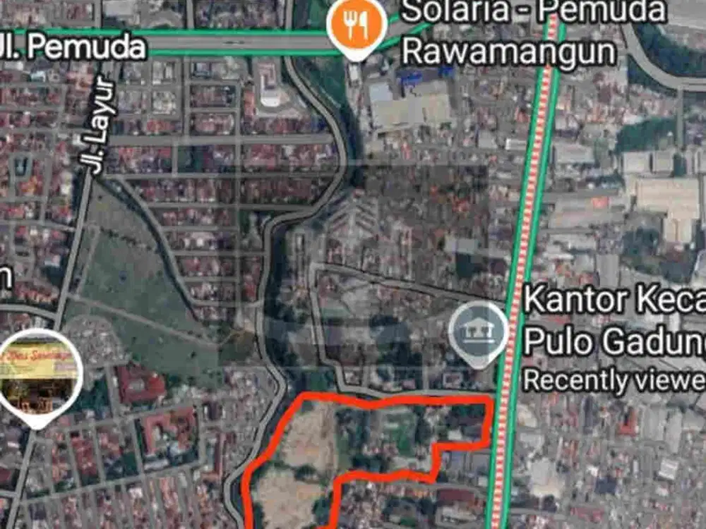 DIJUAL TANAH LAHAN KOMERSIL DI PULO GADUNG - JAKARTA TIMUR