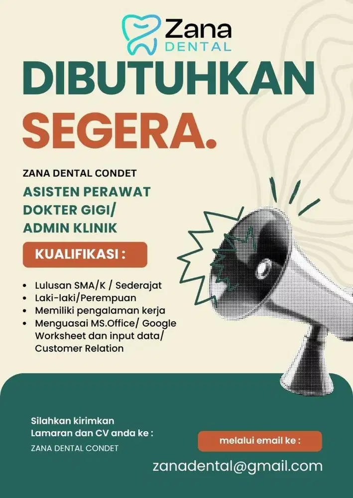 LOWONGAN CS ADMIN KLINIK PERAWAT GIGI