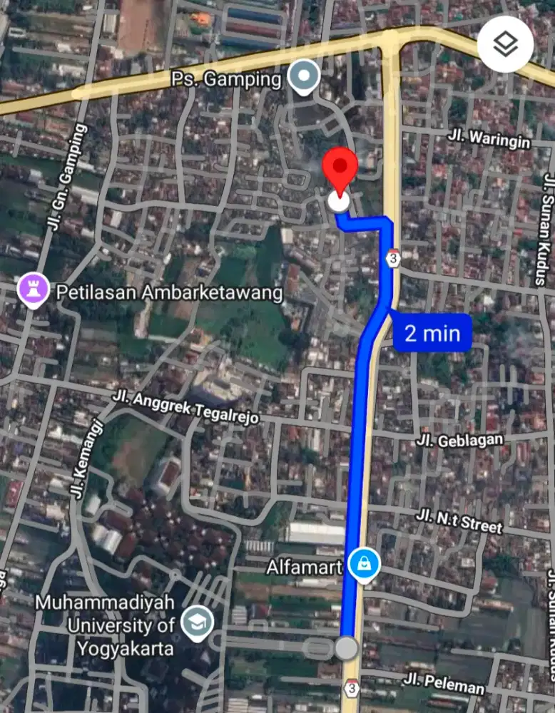 Tanah 97m, dari UMY 3 Menit. 7 Menit ke Bakal Exit Toll Gamping