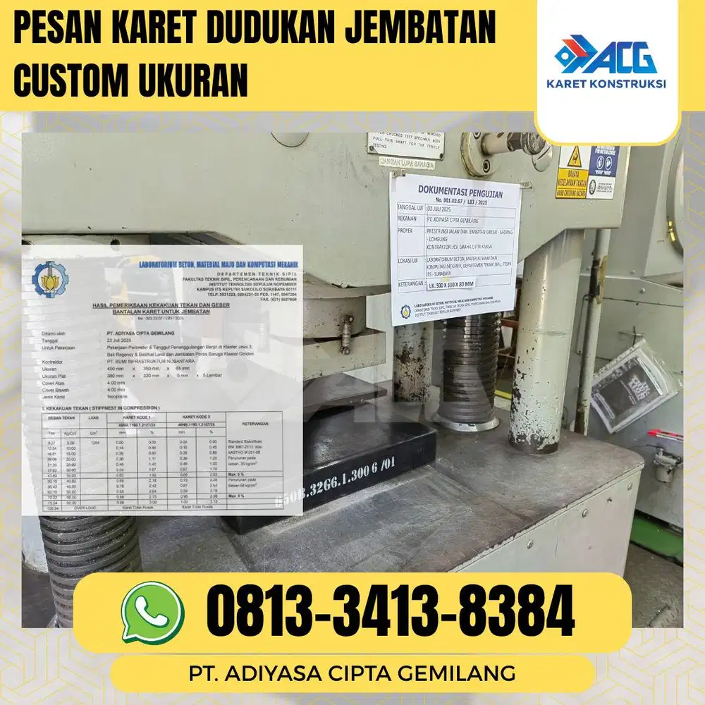 Pesan karet dudukan jembatan custom ukuran