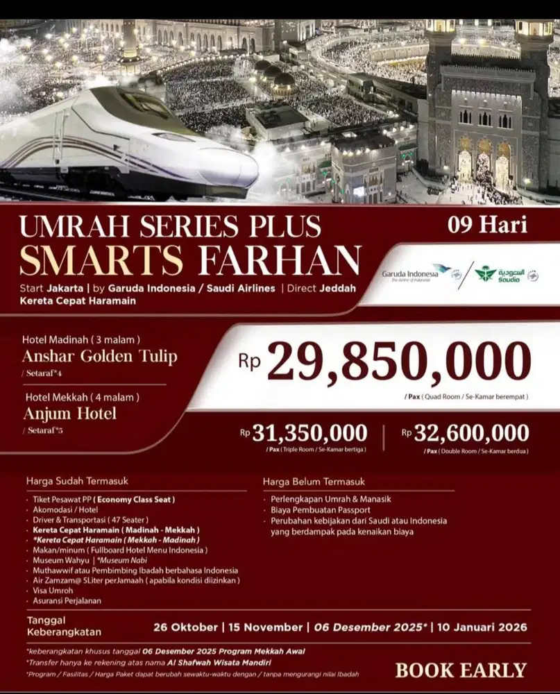 Paket umroh untuk 1 orang