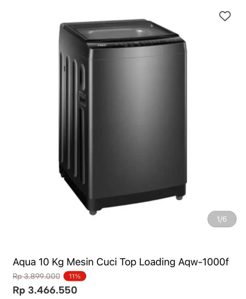 MESIN CUCI AQUA TOP LOADING 10KG AQW-1000F
