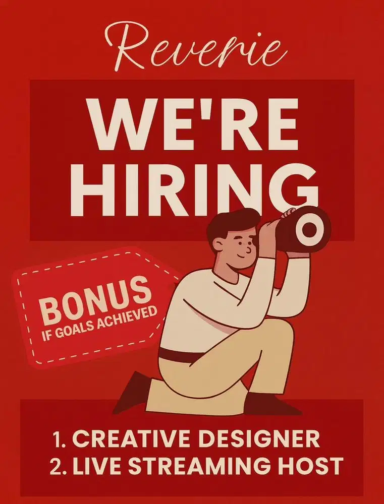 DI CARI HOST LIVE STREAMING DAN CREATIVE DESIGNER SEGERA