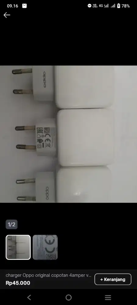 Charger Oppo 4a vooc original 100% bawaan HP nya
