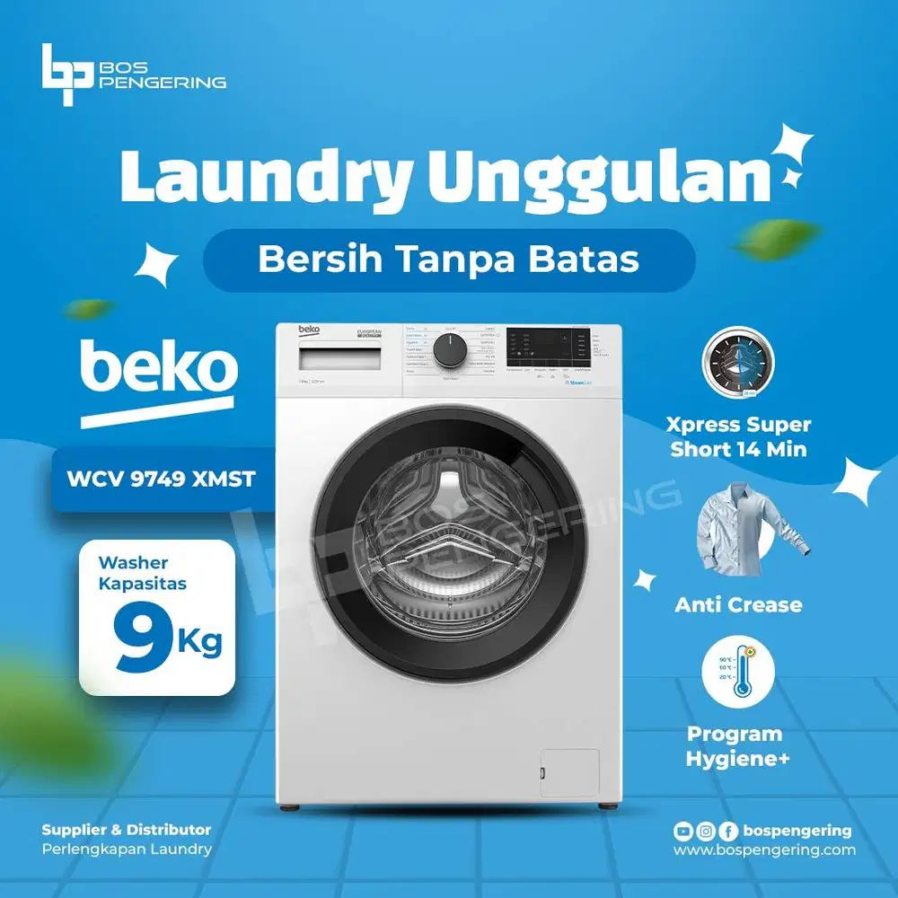PROMO Mesin Cuci Beko 9Kg Washer Beko 9 Kg Mesin Beko WCV9749XMST