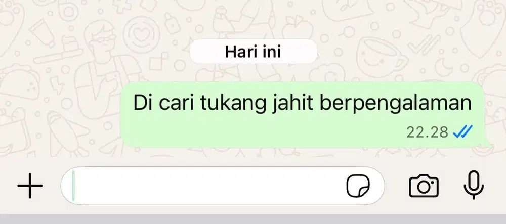 Di cari tukang jahit berpengalam