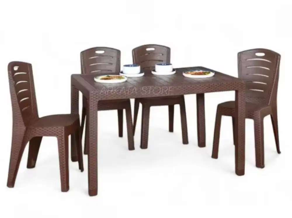 Meja makan set kursi 4