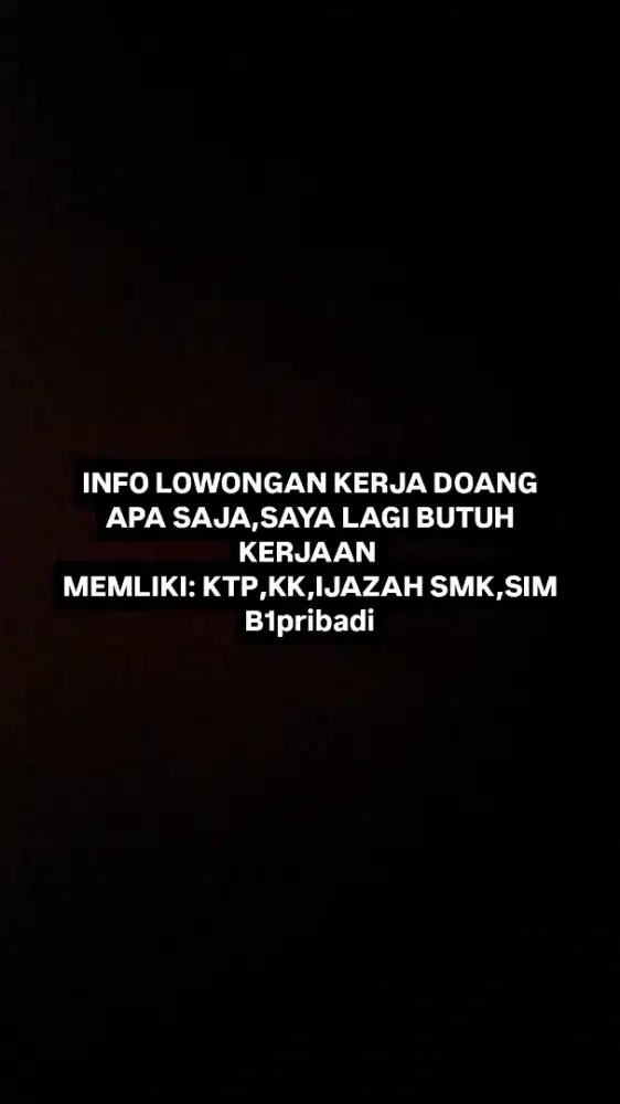 Saya ingin mencari pekerjaan