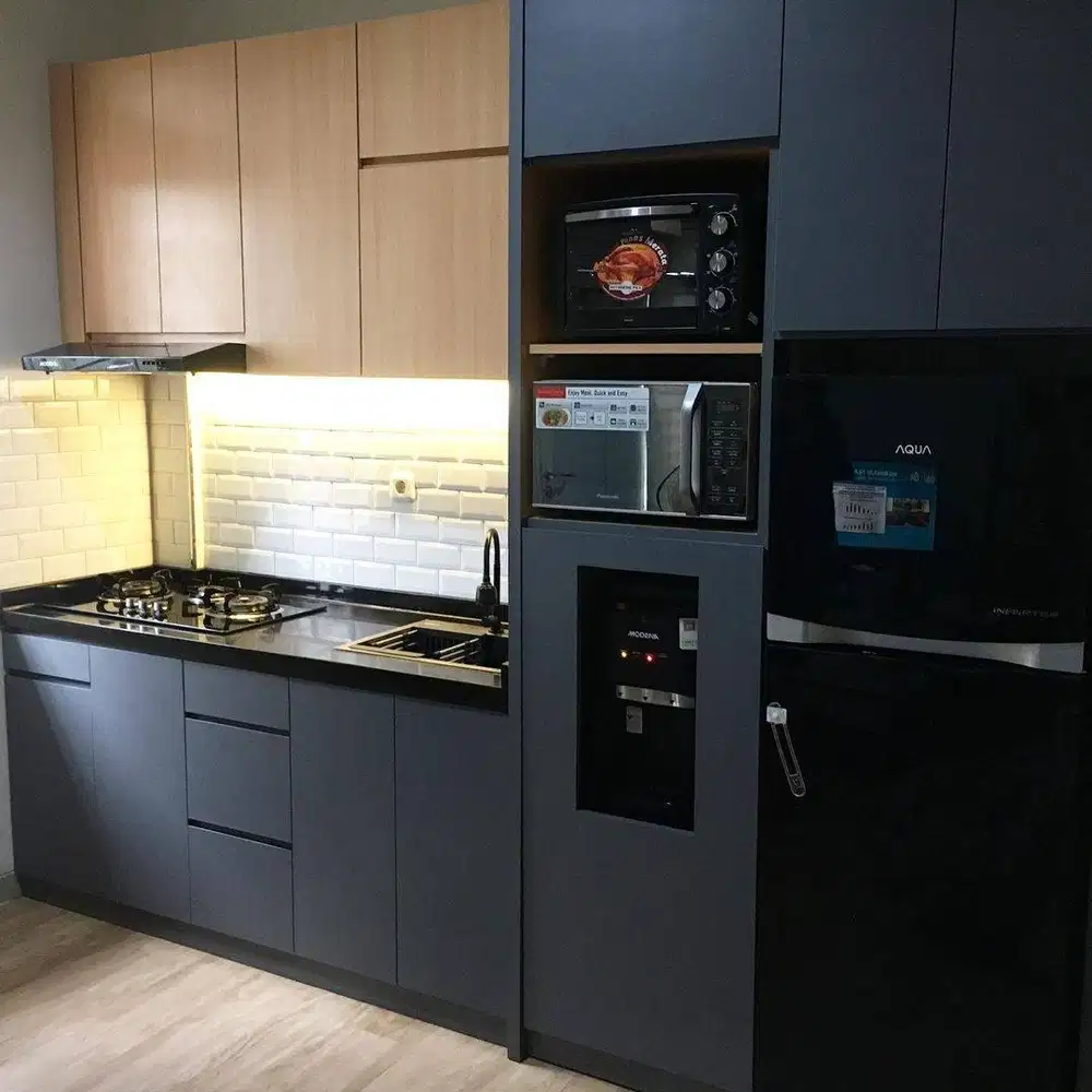 Custom Interior Kitchen Set, Backdrop TV, Lemari, Wardrobe, Kitchenset