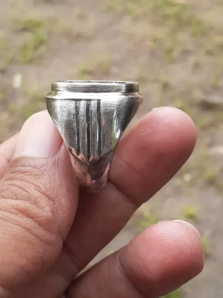 Cincin perak handmade dobel plate