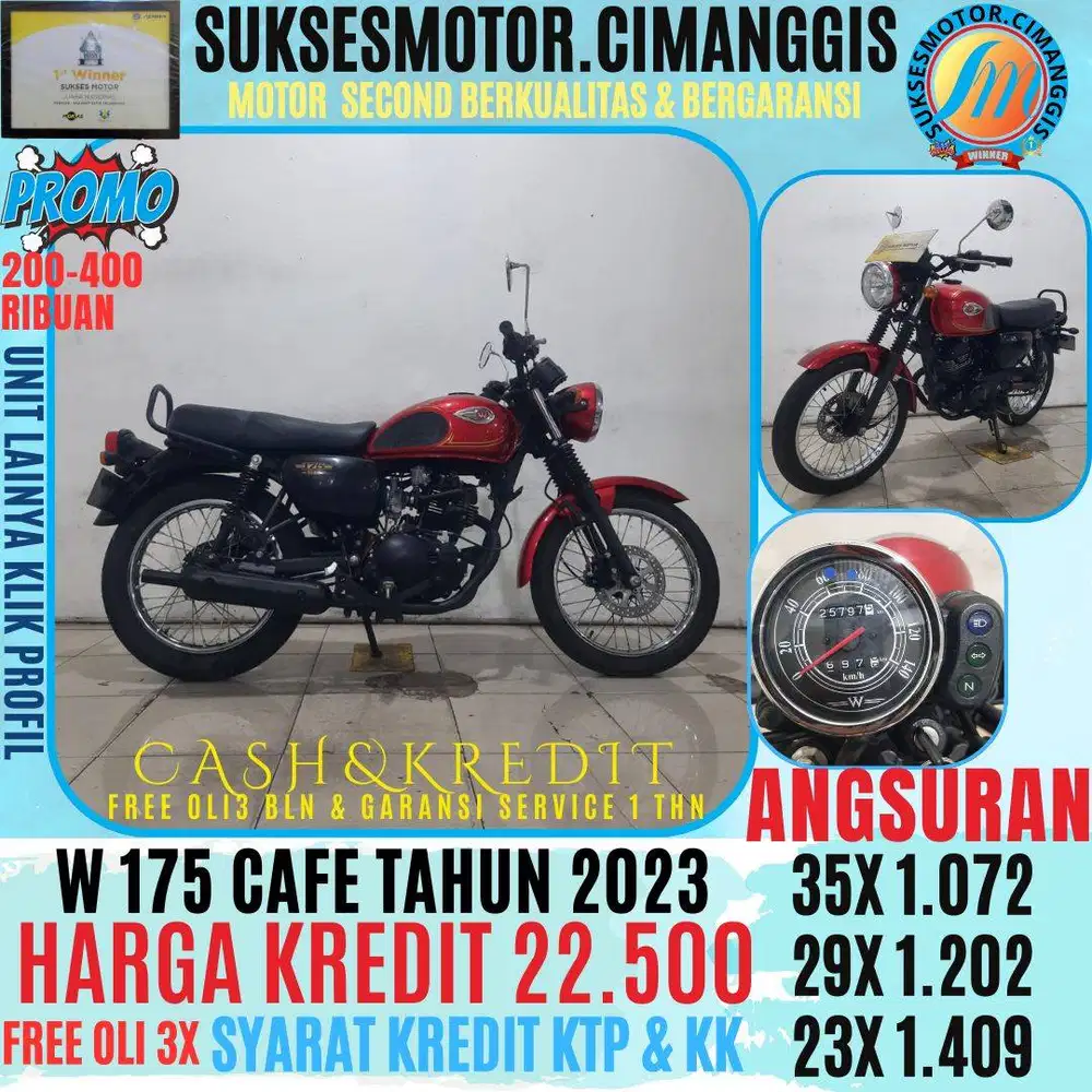 W175 CAFE PROMOTERMURAH CASHBACK UPTO 700RBUAN FREE OLI 3 BLN