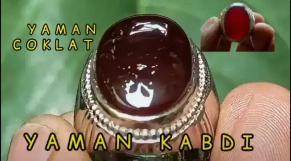 ASLI BATU YAMAN KABDI COKLAT TEMBUS PLONG MERAH 2cm RING.8