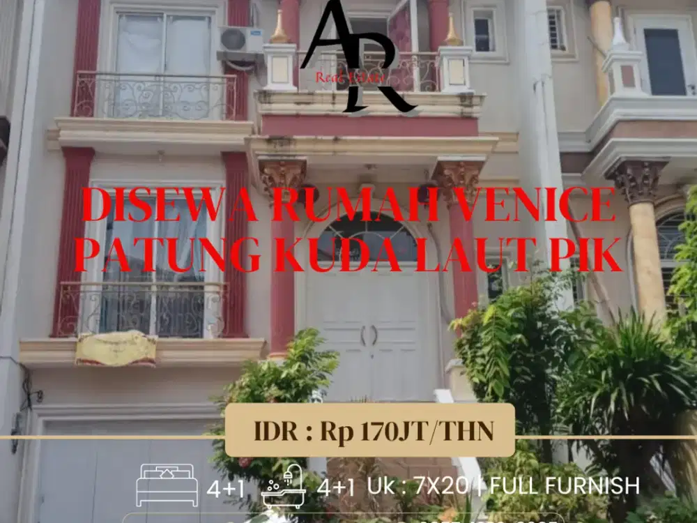 Dijual/disewakan cepat rumah venice patung kuda laut pik