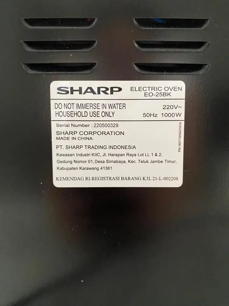 Oven listrik Sharp EO-25 BK