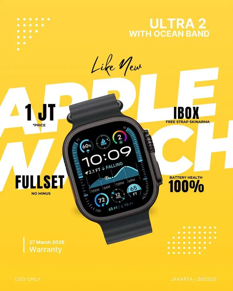 Apple Watch Ultra 2 CUMA 1 JTA BH 100% LIKENEW MASIH GARANSI