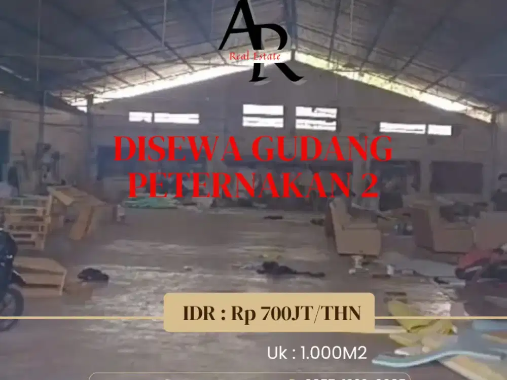Disewakan gudang peternakan 2 kapuk