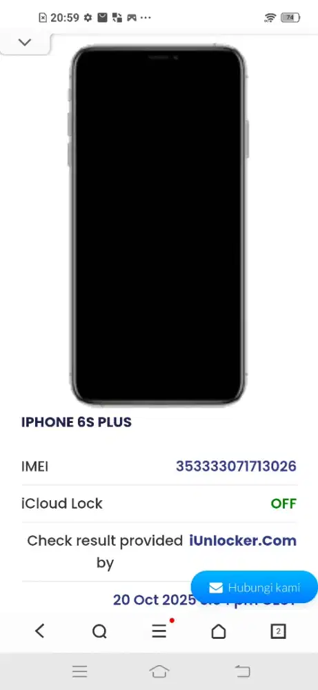 iPhone 6s plus 64gb minus