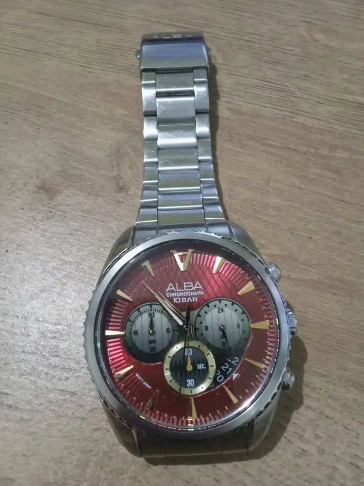 Alba Signa AT3J11X1 Chronograph Men Maroon Light Gold Gradation Patter