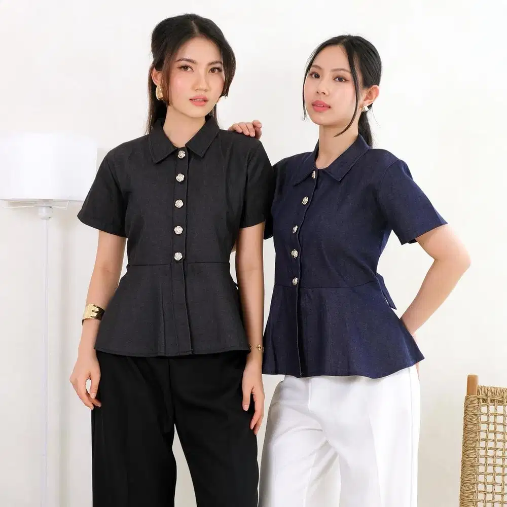 Evalia denim blouse