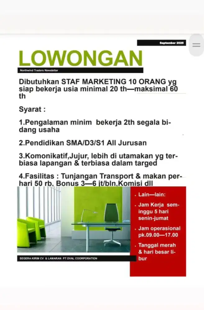 Need admind & marketing