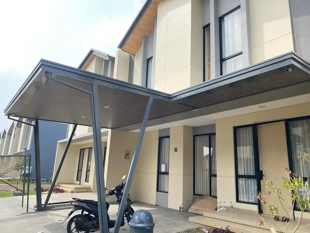 Kanopi alderon plafon pvc solarflat spandek minimalis & reling balkon