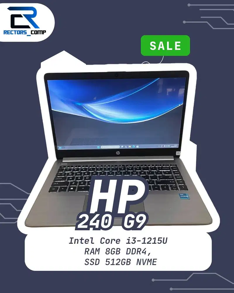 HP 240 G9 - Intel Core i3-1215U ( gen 12 ) - GARANSI RESMI S/d Januari