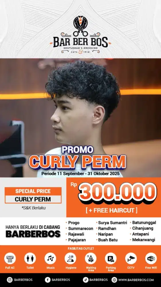 PROMO CURLY PERM HANYA DI BARBERBOS!