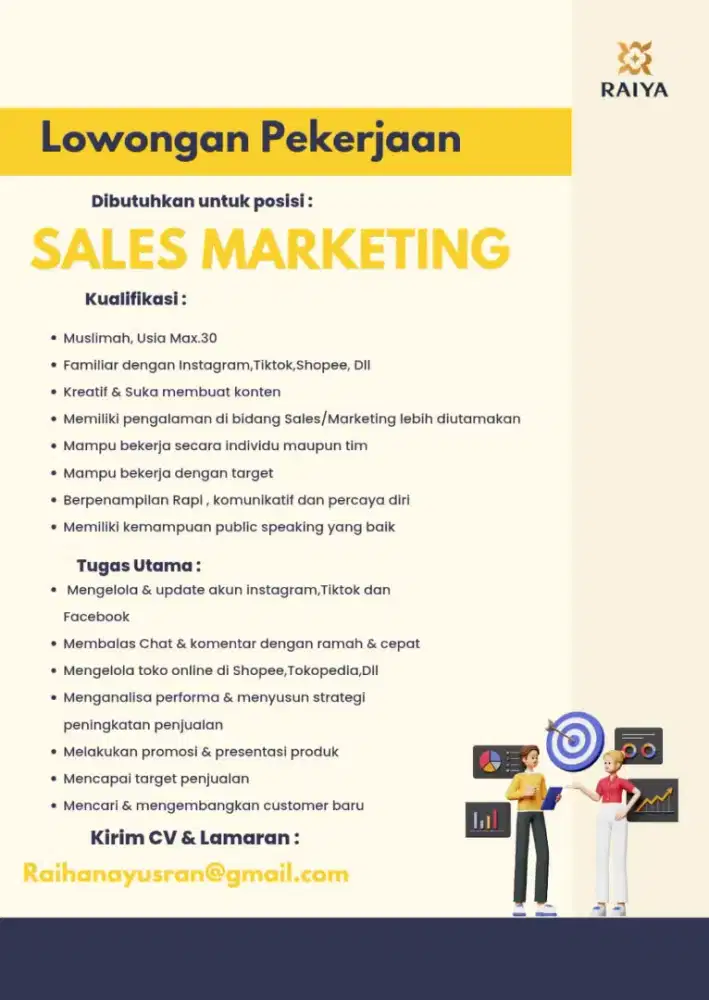 Dibutuhkan marketing sales