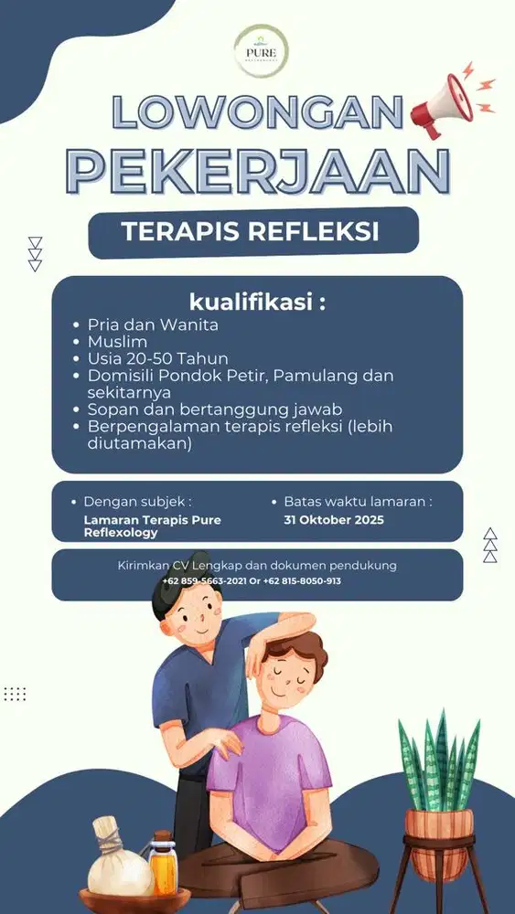 Urgent! Dibutuhkan Terapis Refleksi